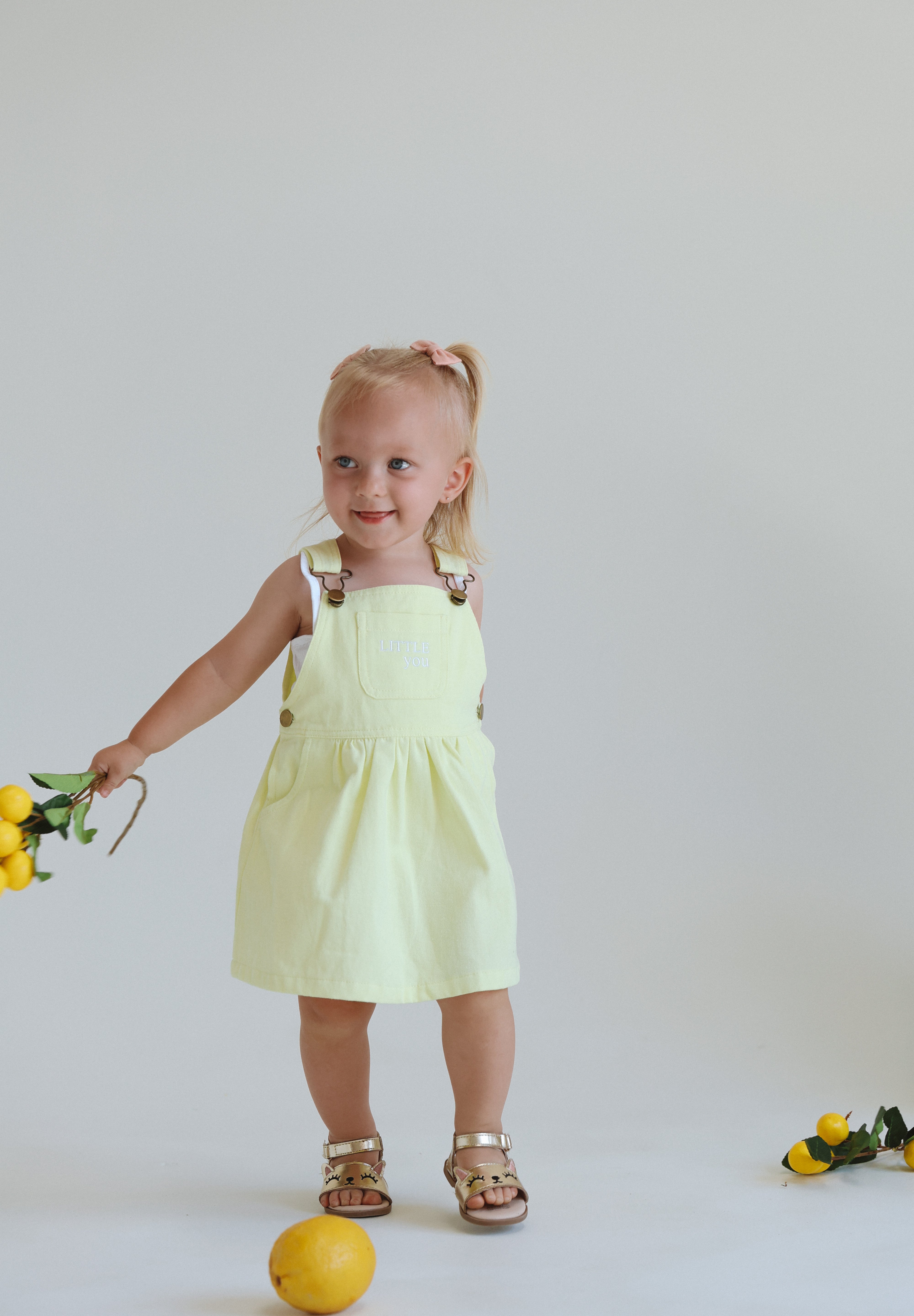 CHLOE OVERALL DRESS - LEMON