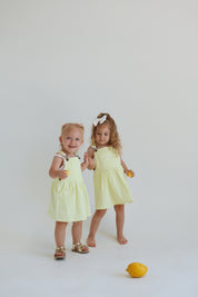 CHLOE OVERALL DRESS - LEMON