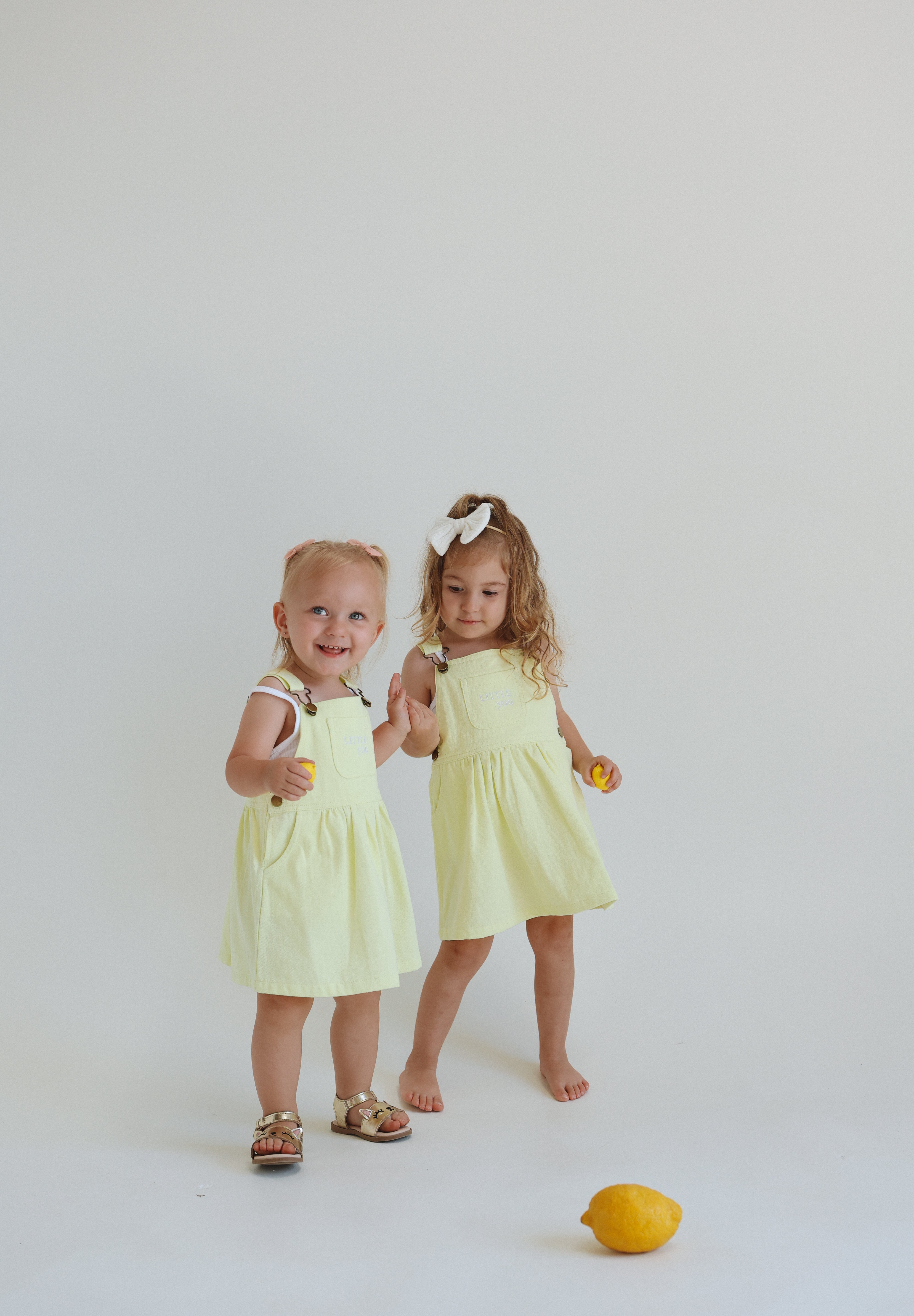 CHLOE OVERALL DRESS - LEMON