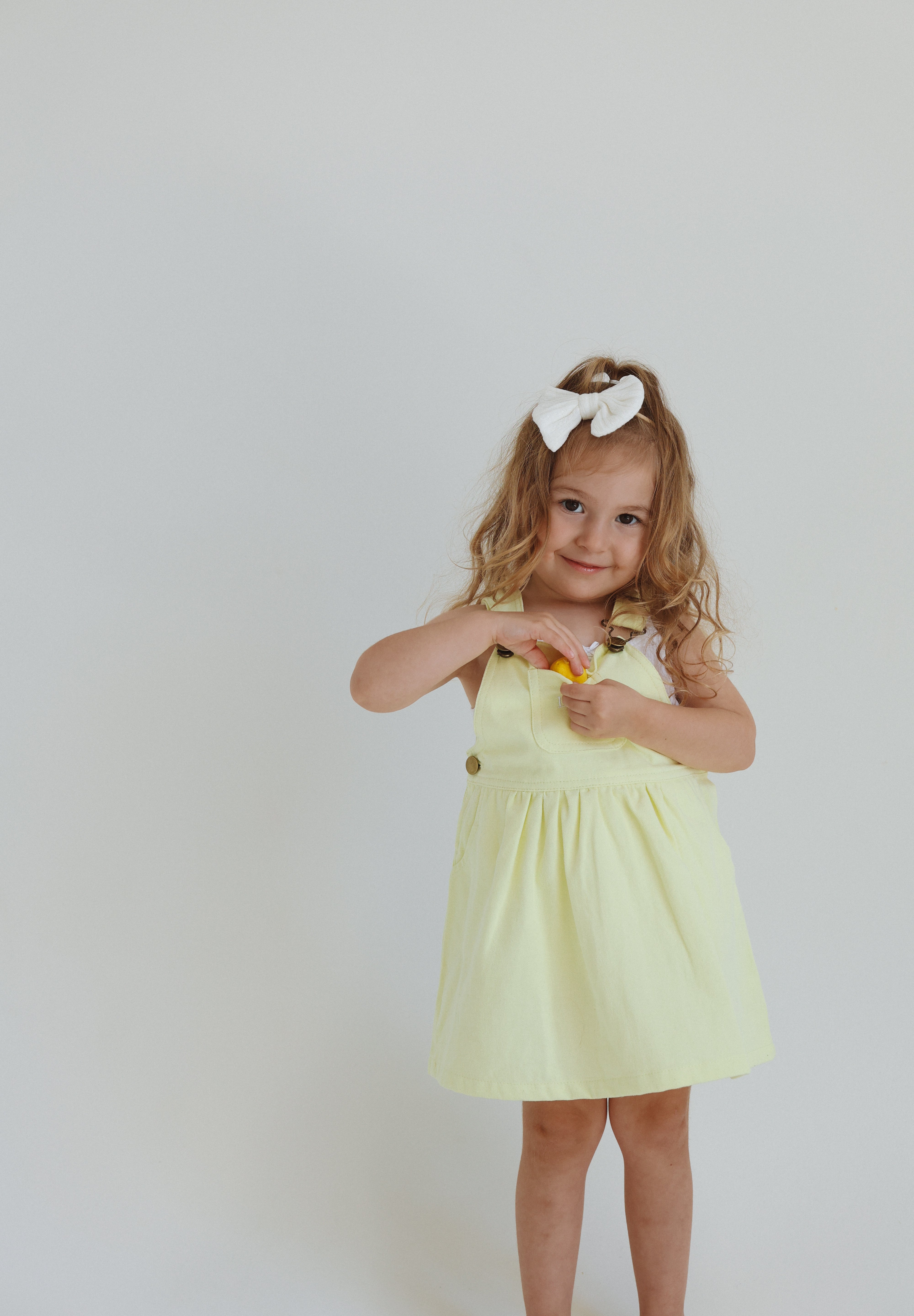 CHLOE OVERALL DRESS - LEMON