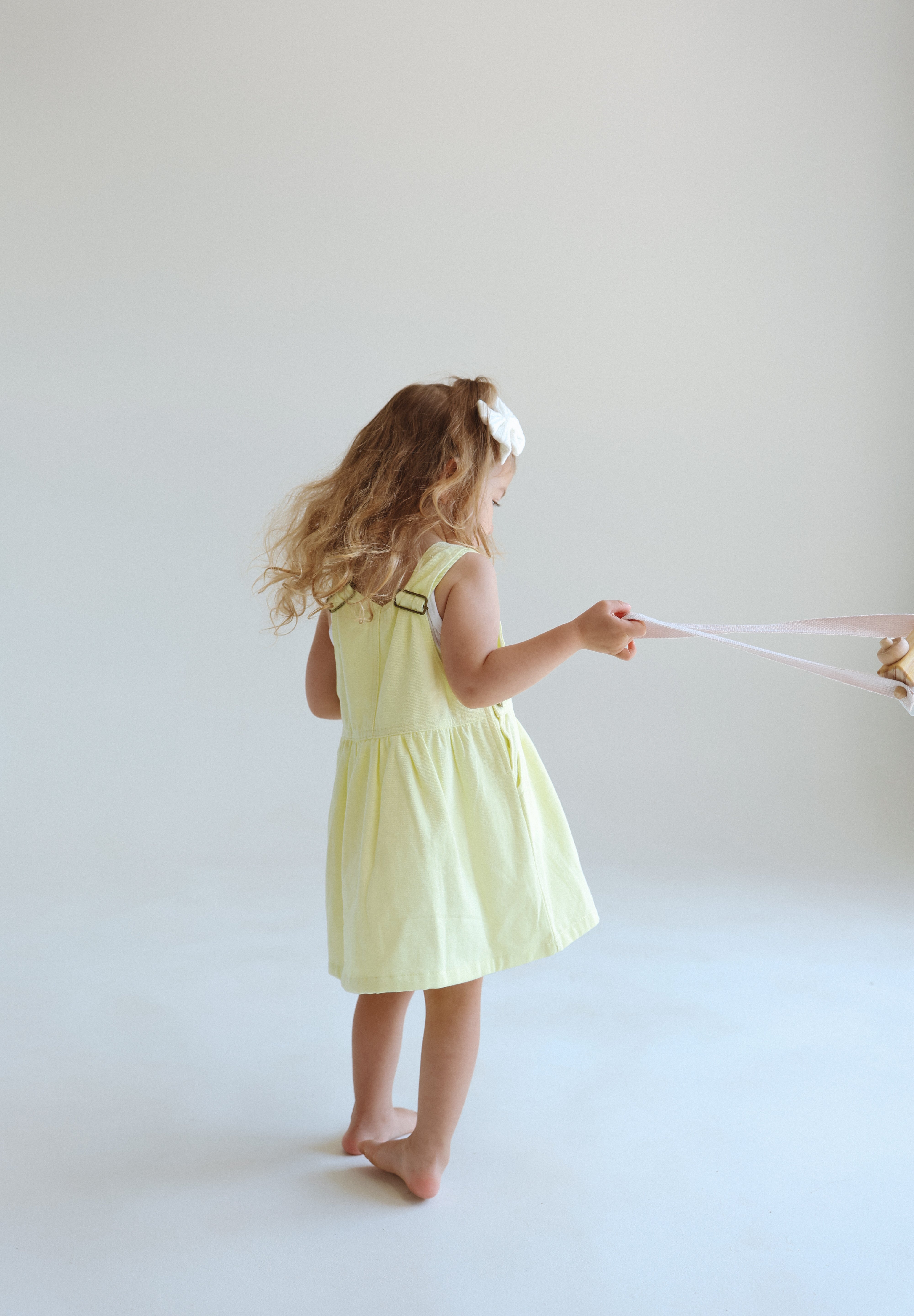 CHLOE OVERALL DRESS - LEMON