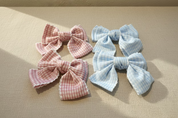Gingham Bow Hair Clips – Baby & Toddler Bow Set of 2