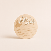 Hello World Birth Announcement Plaque – 15cm
